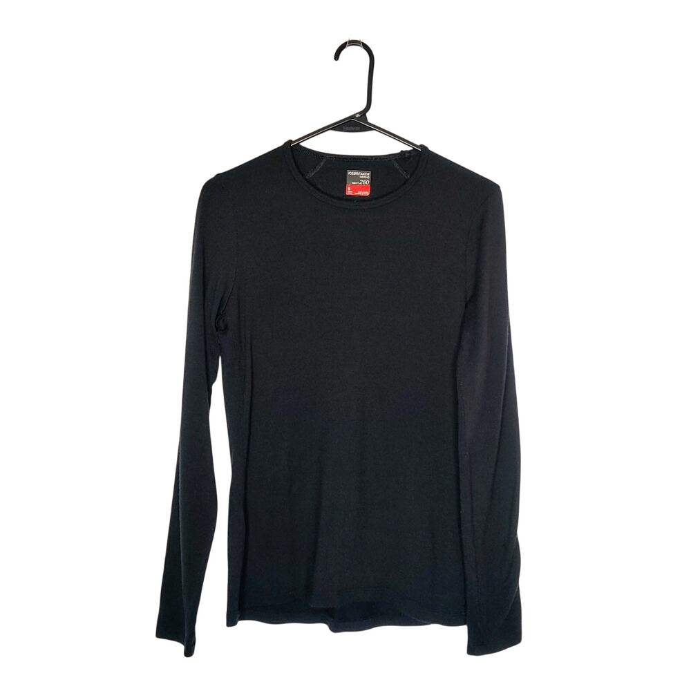 Icebreaker 260 Oasis Merino Wool Body Fit Thermal Top Black Base Layer Small